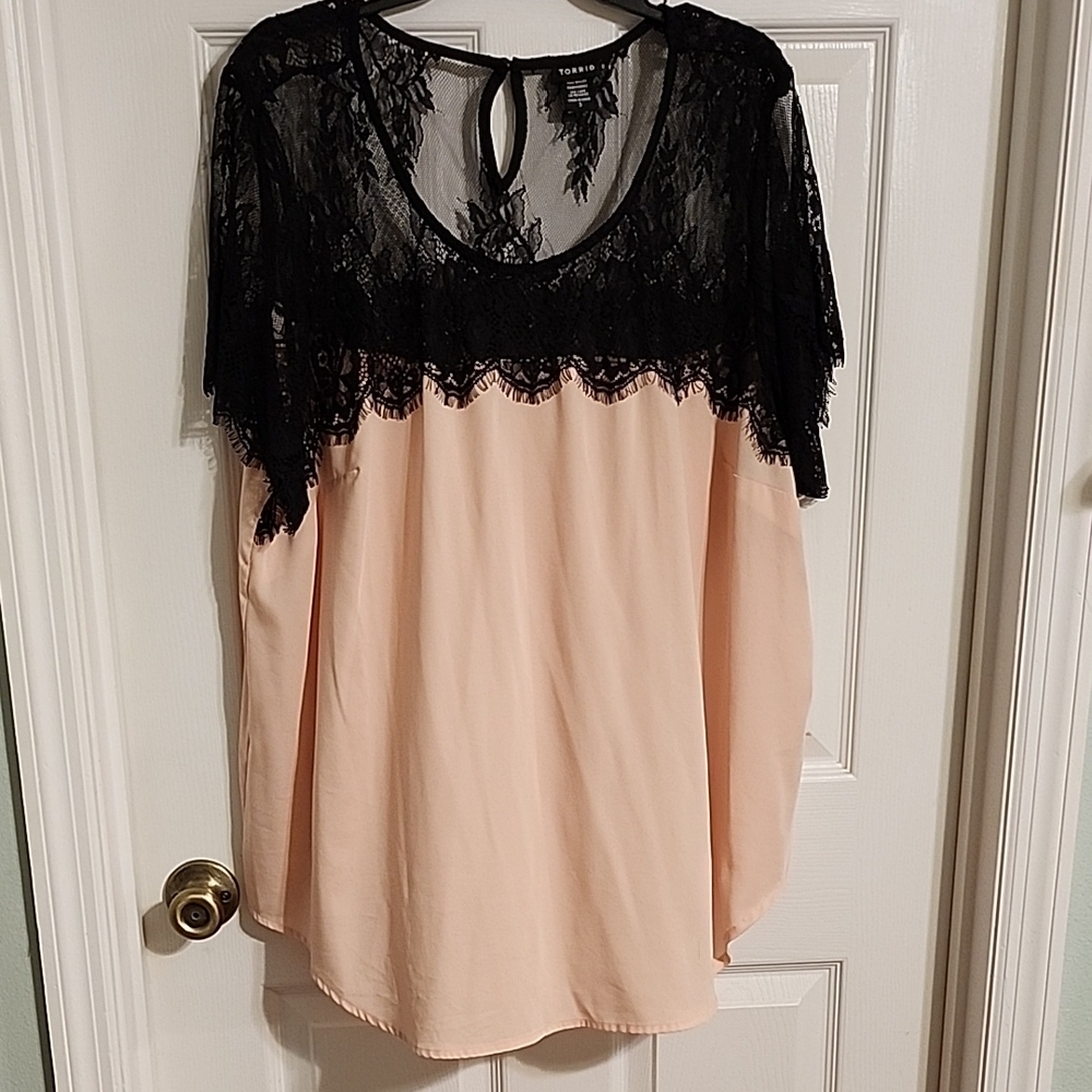 Torrid Black Lace Overlay Top